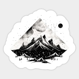 Mountain Night Adventure Sticker